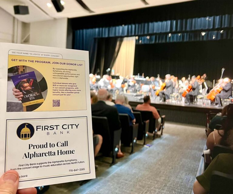 First City Bank is proud to support the Alpharetta Symphony and its work in our community.